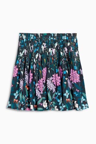 Navy Floral Flippy Skirt (3-16yrs)